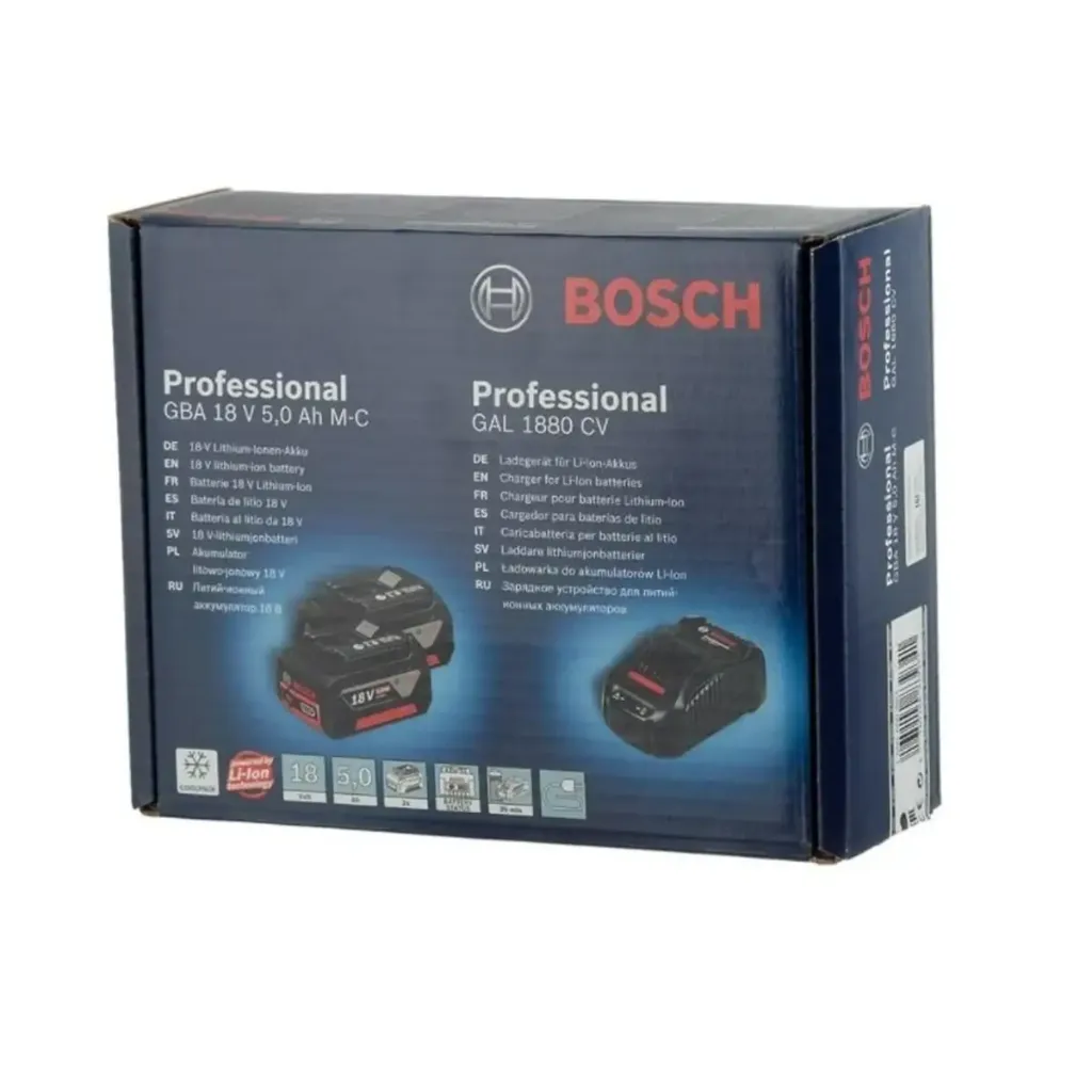 Bosch GAL 1880 CV Şarj Cihazı + 2 x GBA 18V 5.0Ah Yedek Akü (2).webp