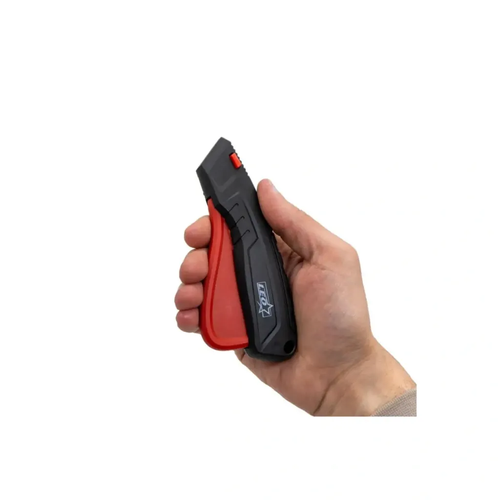 LEO SX-9607 Otomatik Geri Çekmeli Emniyetli Halıcı Tip Maket Bıçağı (4).webp