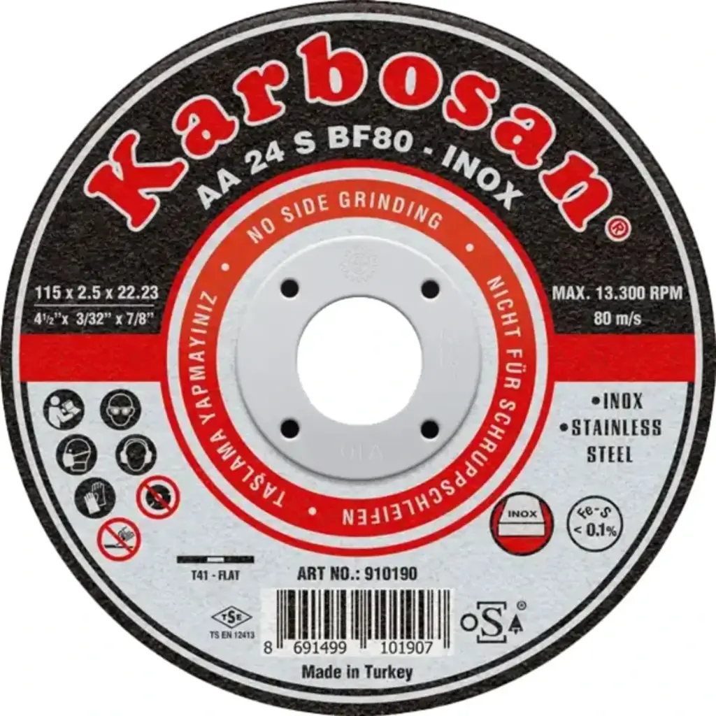 Karbosan Inox Paslanmaz Çelik Kesme Taşı 115x1,0x22,23